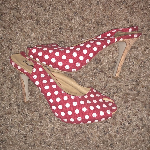 Bumper Shoes - Red Polka Dot Platform Heels